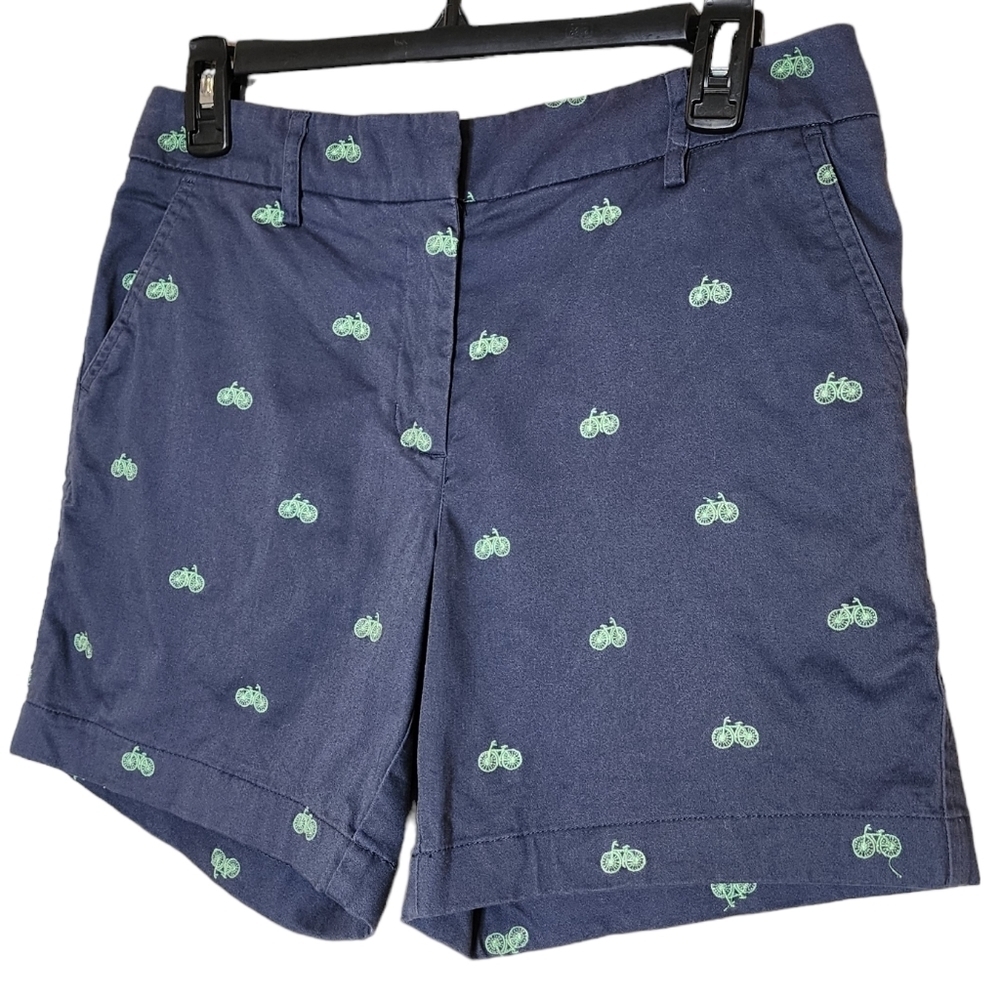 Cambridge‎ Dry Goods embroidered bicycle shorts. Blue/green. Women's size 2